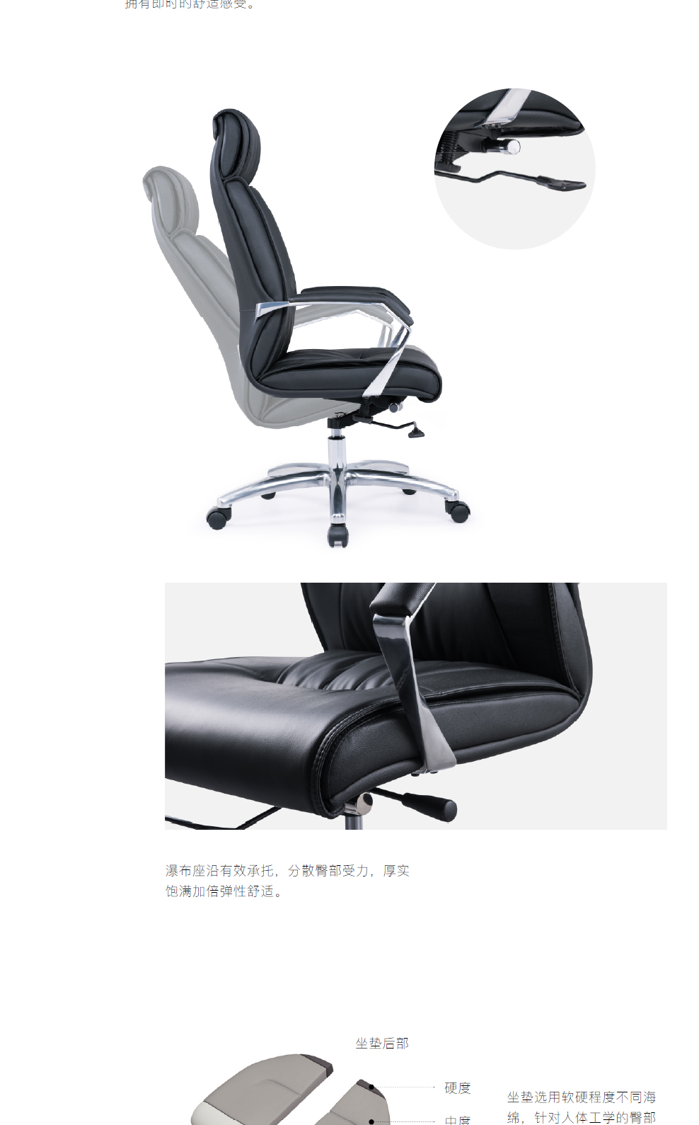 南京办公椅/Ricci真皮主管椅/010款西皮办公椅会议椅