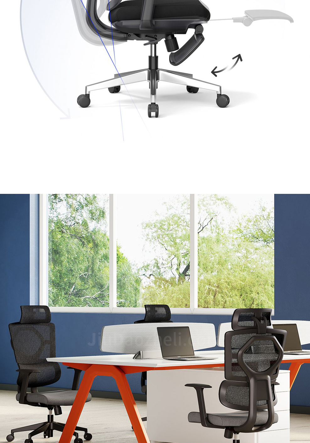 南京办公椅/Pioneer网布主管椅/367款人体工学椅